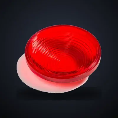 Rode lichtkap van polycarbonaat